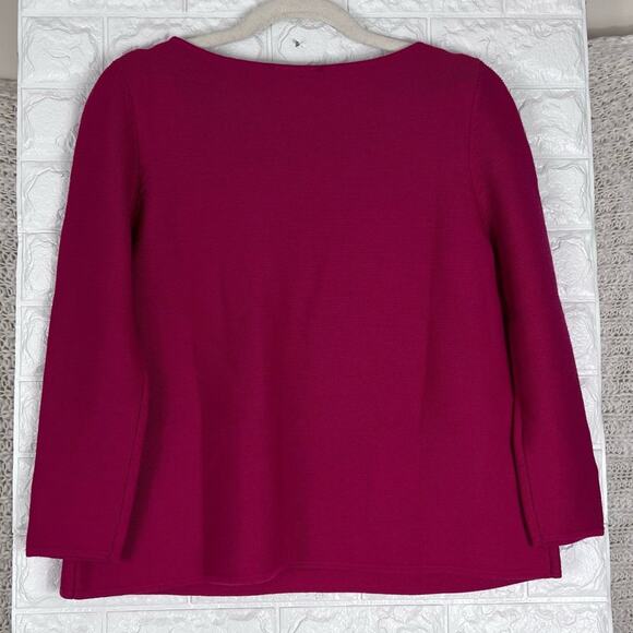NEW Size XS COS A-Line Merino Jumper Knit Magenta Pink Pocket Pullover Sweater - Picture 7 of 9